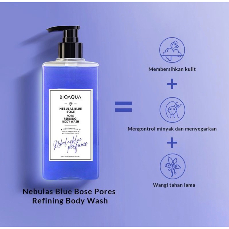 Bioaqua Nebulas Blue Bose Pores Refining Body Wash 400ml