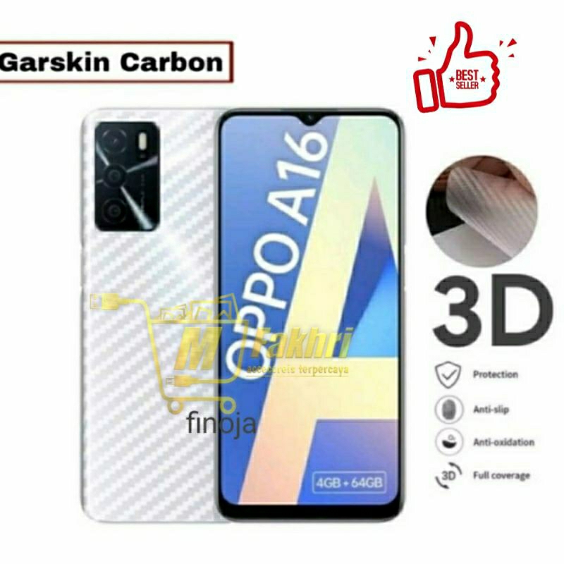 GARSKIN CARBON ANTI JAMUR Oppo A16/A16S FULL LEM