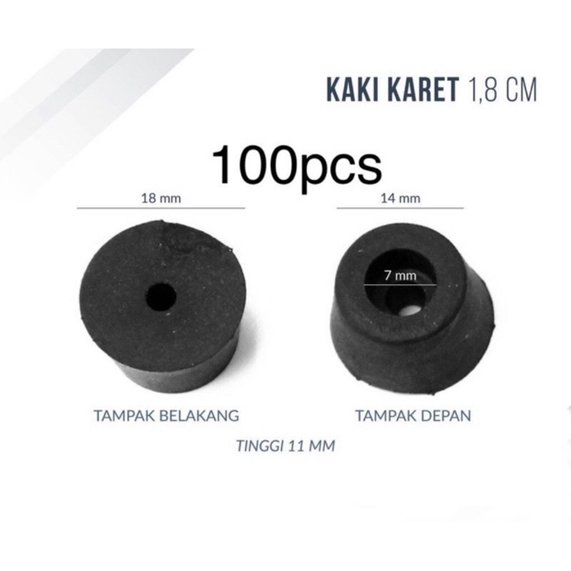 Kaki Karet 1,8 cm (PVC) untuk Salon Speaker / Box Power / Amplifier / Hardcase / Sofa / Pintu