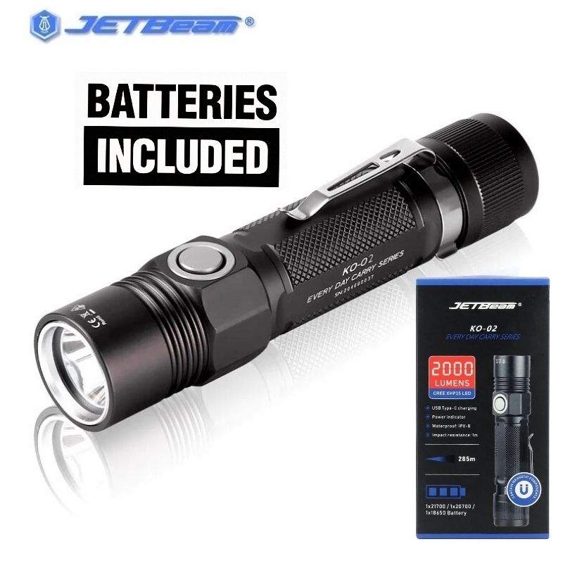 JETBeam Senter LED CREE XHP35 2000 Lumens - KO-02 V2.0 - Black
 Lumens 