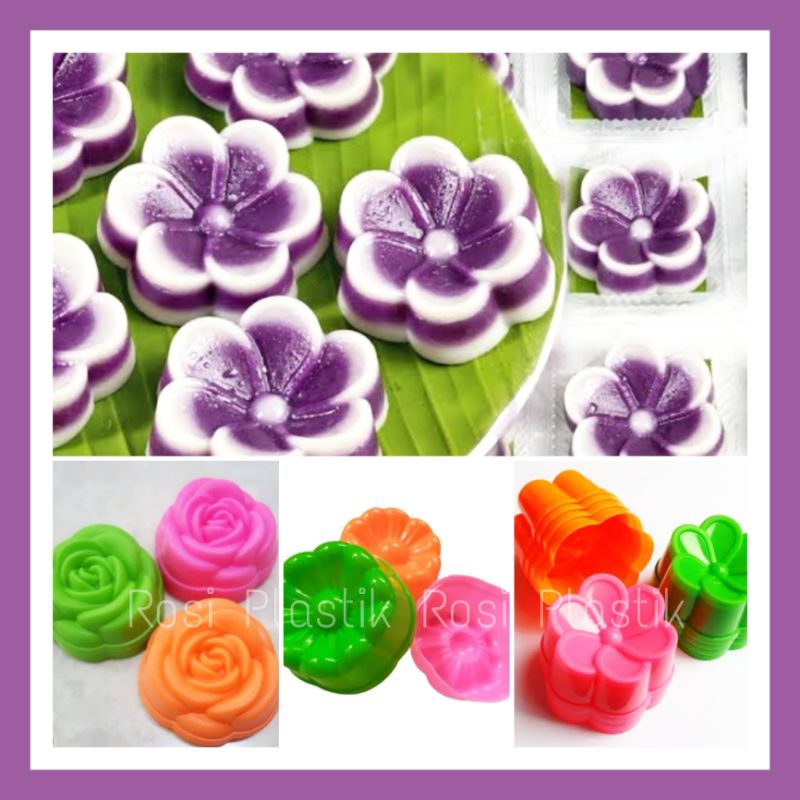 36 BIJI (3 LUSIN) Cetakan Puding  Besar dan Kecil Jasmine ; Sakura ; Mawar ; Kukus Cetaan Bentuk
