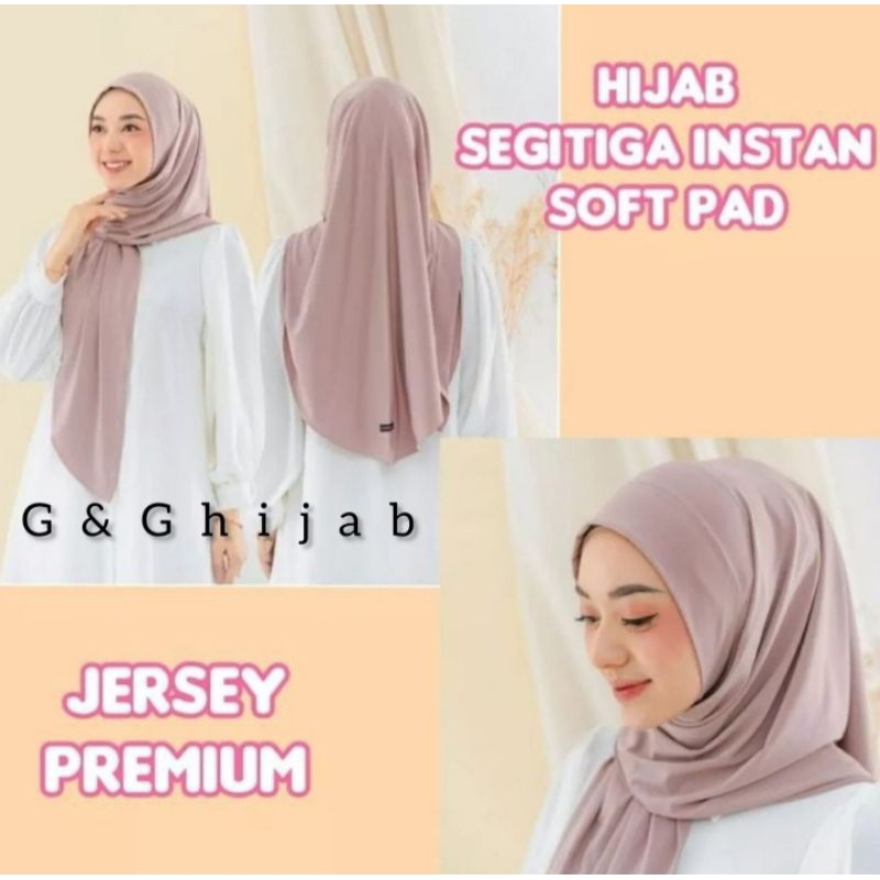 Hijab Segitiga Instan | Hijab Instan Segitiga Soft Ped Jersey Premium | Jilbab Malay Segitiga Instan