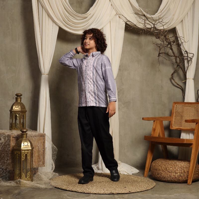 KARIMAKE - Durma Shirt Kids Color Mineral - Kemeja Anak Signature Printing