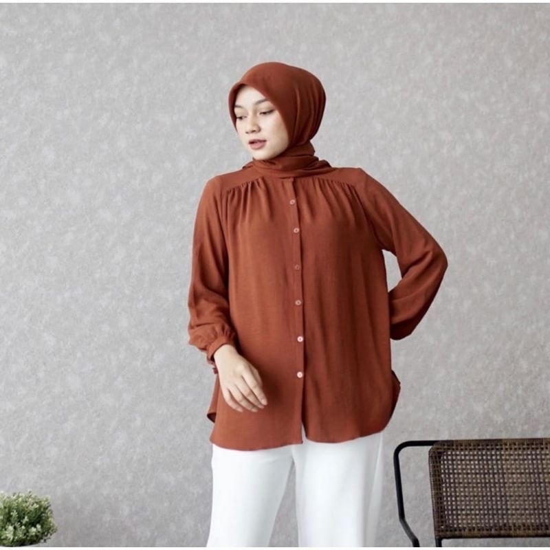 Alina Blouse Crinkle Airflow Ld 120 Kemeja Wanita Polos