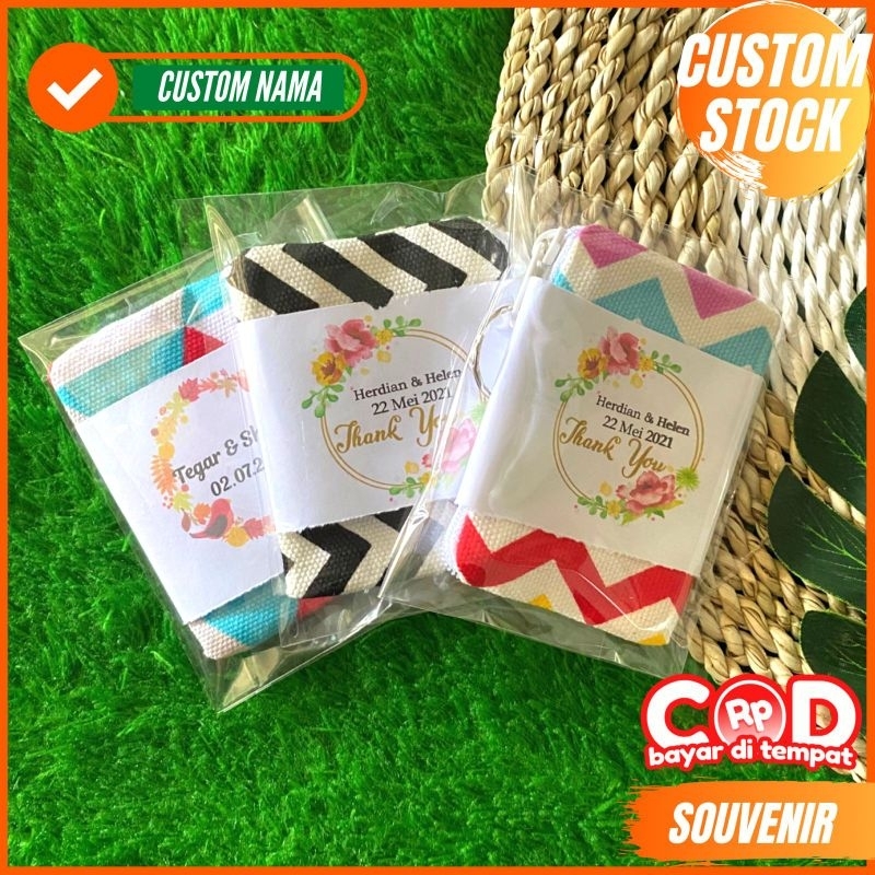 SOUVENIR MURAH GANTUNGAN KUNCI DOMPET FREE CUSTOM NAMA + PACK PLASTIK