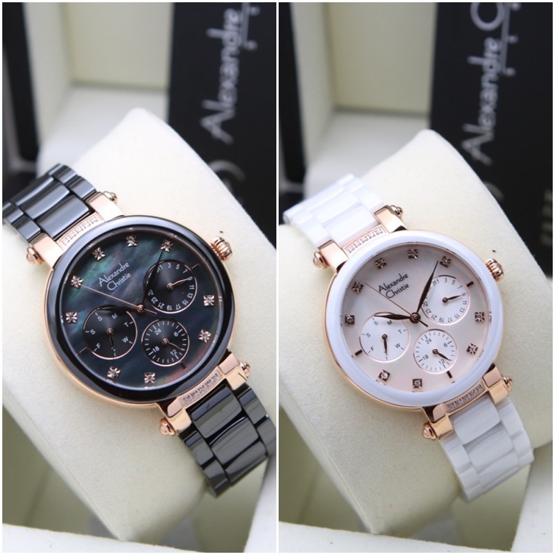 JAM TANGAN WANITA ALEXANDRE CHRISTIE AC 2376 BF ORIGINAL CERAMIC