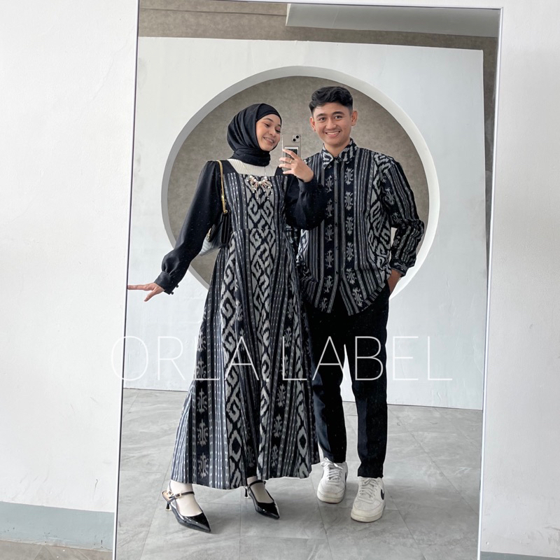 (PREORDER) Cleo dress couple tenun / couple tenun kondangan / couple lebaran / couple tenun kekinian