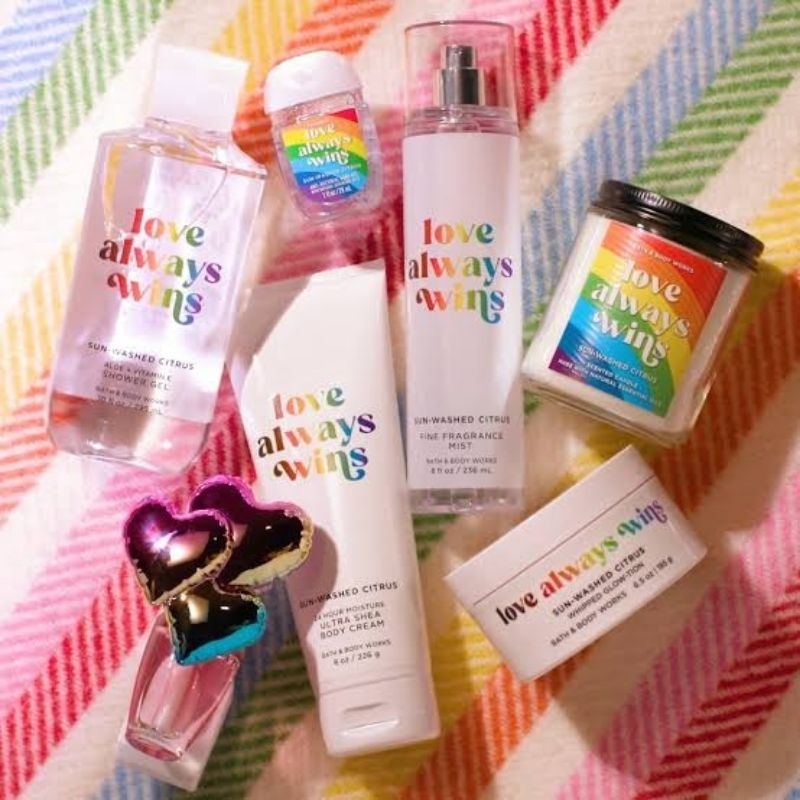 BATH AND BODY WORKS BBW LOVE ALWAYS WINS SERIES MIST LOTION SHOWER GEL BODY CREAM HAND CREAM SHOWER GEL BODY CREAM LOTION MIST WASH WALLFLOWER ROOMSPRAY SCENTPORTABLE GENTLE GEL DEEP CLEANSING GENTLE FOAMING CREAMY LUXE