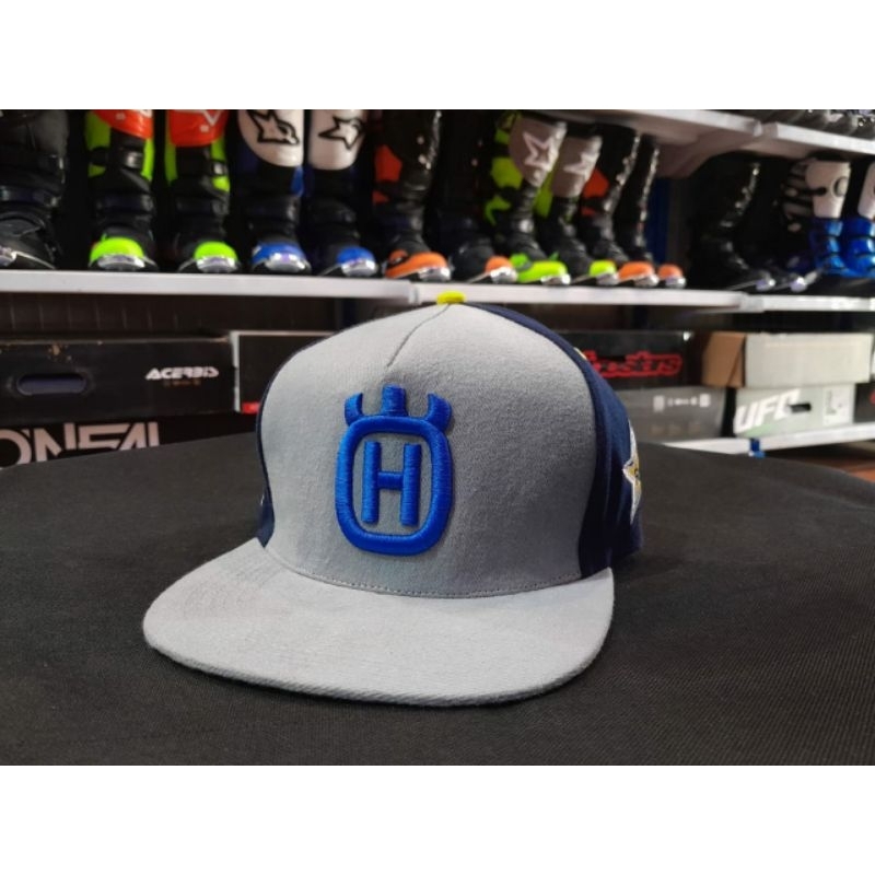 TOPI SNAPBACK HUSQVARNA ABU ABU BIRU NAVY TRAIL MOTOCROSS PRIA WANITA TRUCKER JARING CEWEK COWOK DIS