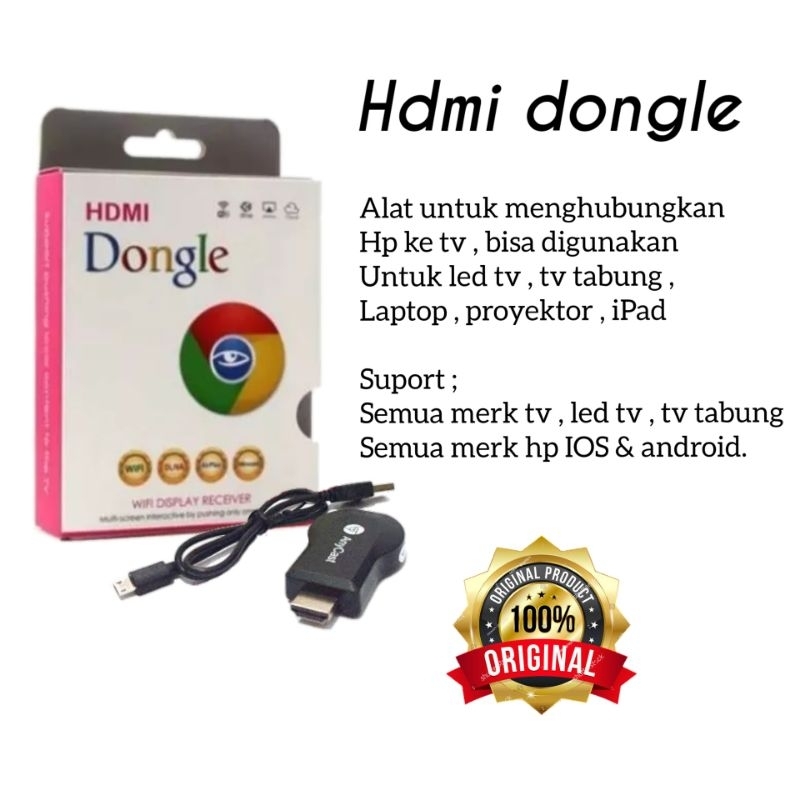 PENGHUBUNG HP KE TV LED / ANYCAST DONGLE / ANYCAST TV ALAT UNTUK MENYAMBUNGKAN PENYAMBUNG HP KE TV LED LCD