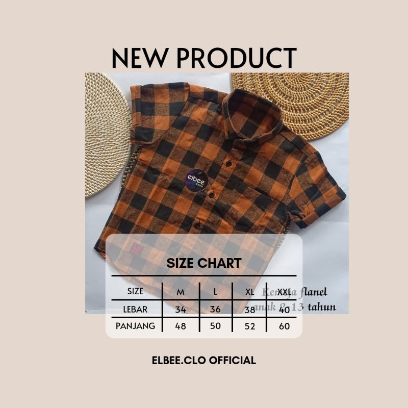 Baju Atasan Kemeja Flanel Anak Lengan Pendek Motif Kotak kotak Premium Usia 2-13 tahun terhits