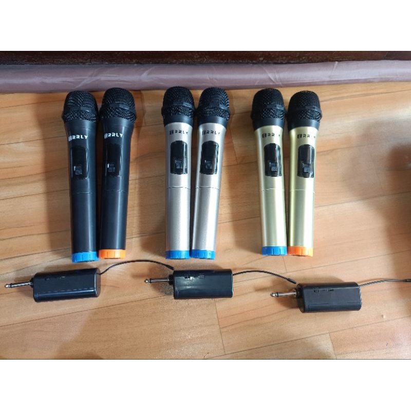 mic wireless karoke murah tanpa kabel mikrofon brainpower