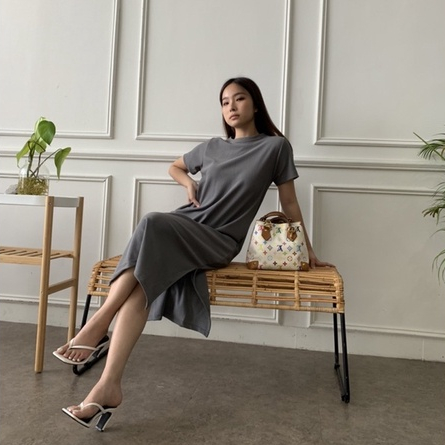 Nessie Dress / Dress Midi Knit Wanita