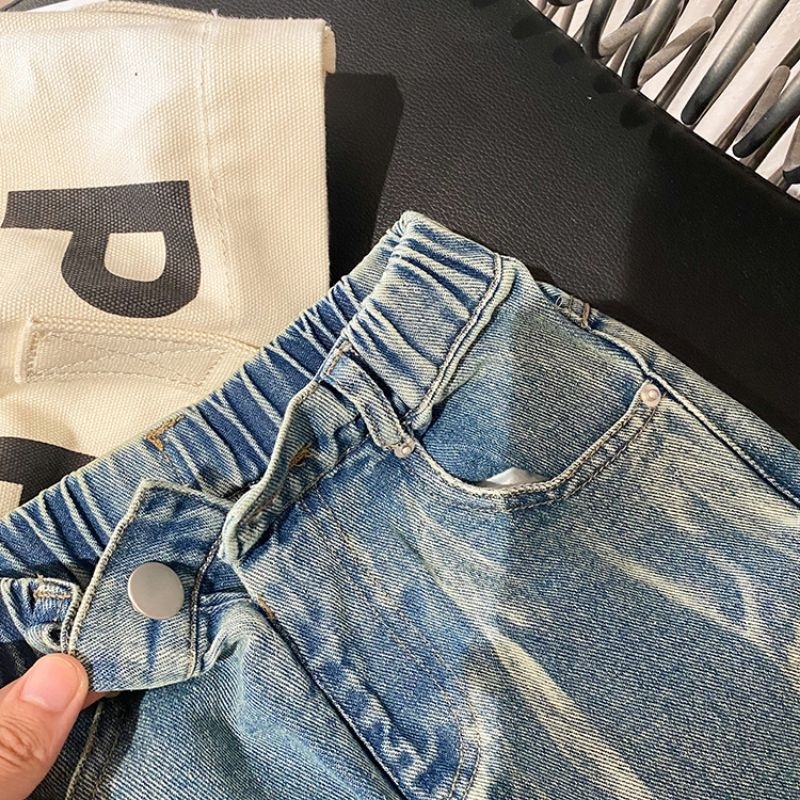 CELANA PANJANG JEANS ANAK UNISEX LAKI PEREMPUAN LONGGAR KOREAN STYLE HIP HOP GRADASI