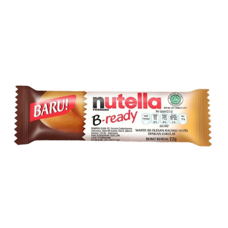 

Nutella B ready 22gr wafer dengan isi selai Nutella