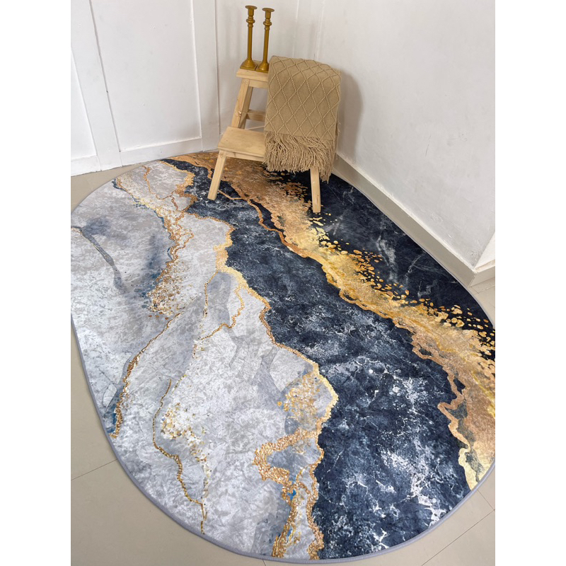 Karpet Lantai Marbel KM16 | Karpet Eropa Polyester (New) 140x200Cm | Karpet Anti Slip | Karpet Lanta