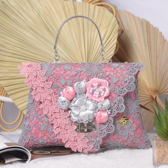 PSH Clutch Pesta Tas Wanita Segita Full Brokat Handbag Top handle wanita Tas pesta