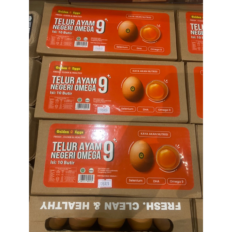 

Telor ayam negri omega / telur ayam omega 9 box isi 10 butir