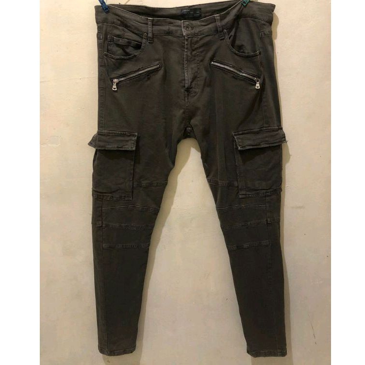 zara man cargo jeans bikers