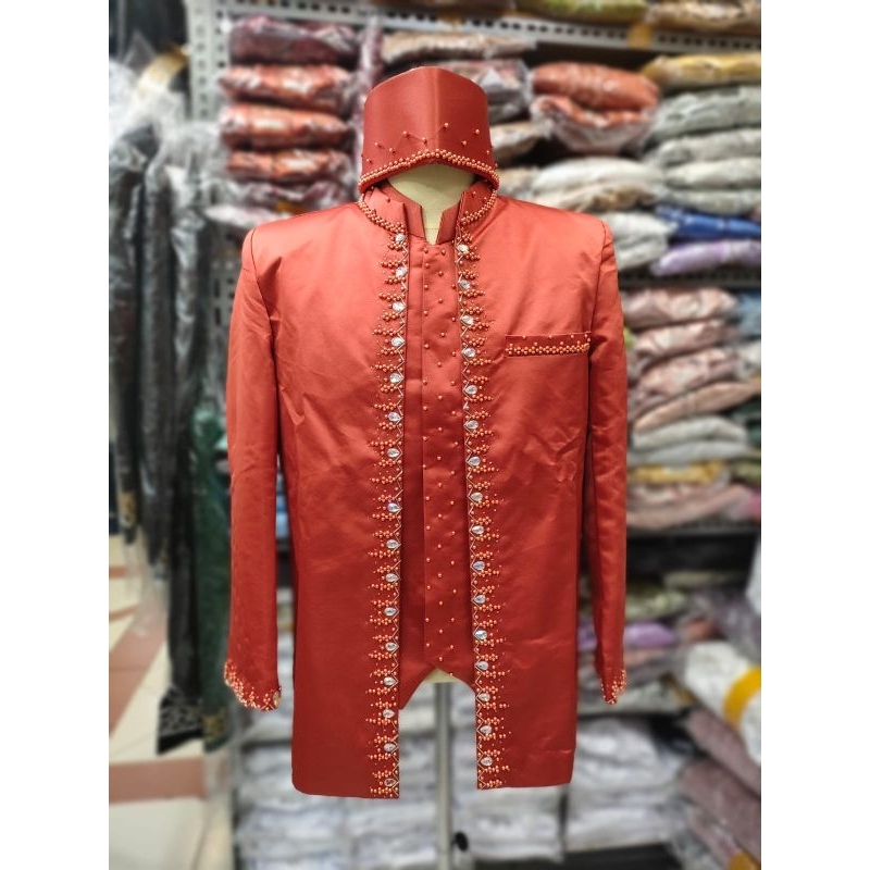 BESKAP KANCING 3 PENGANTIN /BAJU PENGANTIN PRIA BESKAP/ BESKAP BRIDAL PREMIUM / BESKAP PAYET MUTIARA