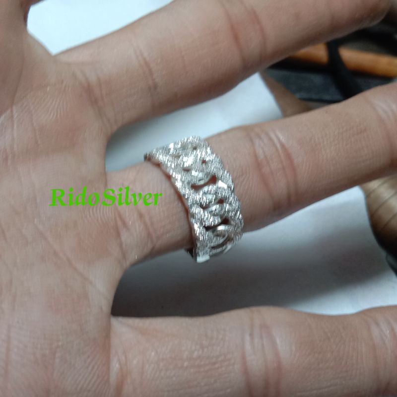 Cincin perak model rantai perak asli murni