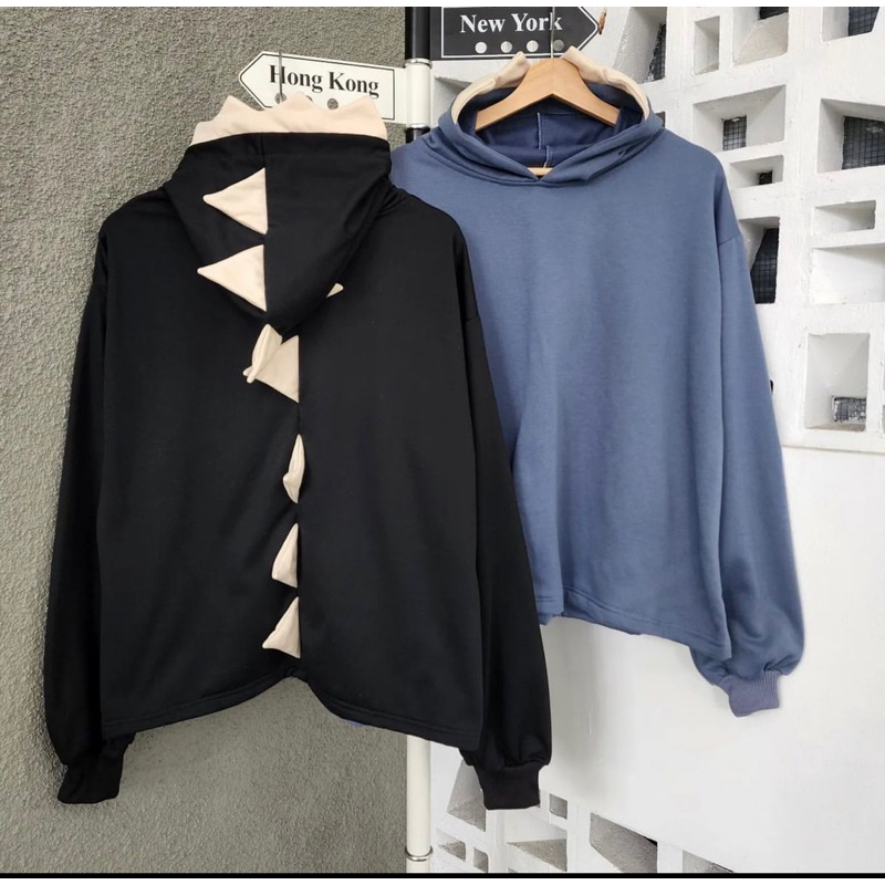 DINOS TANPA PLAKET SWEATER HOODIE OVERSIZE