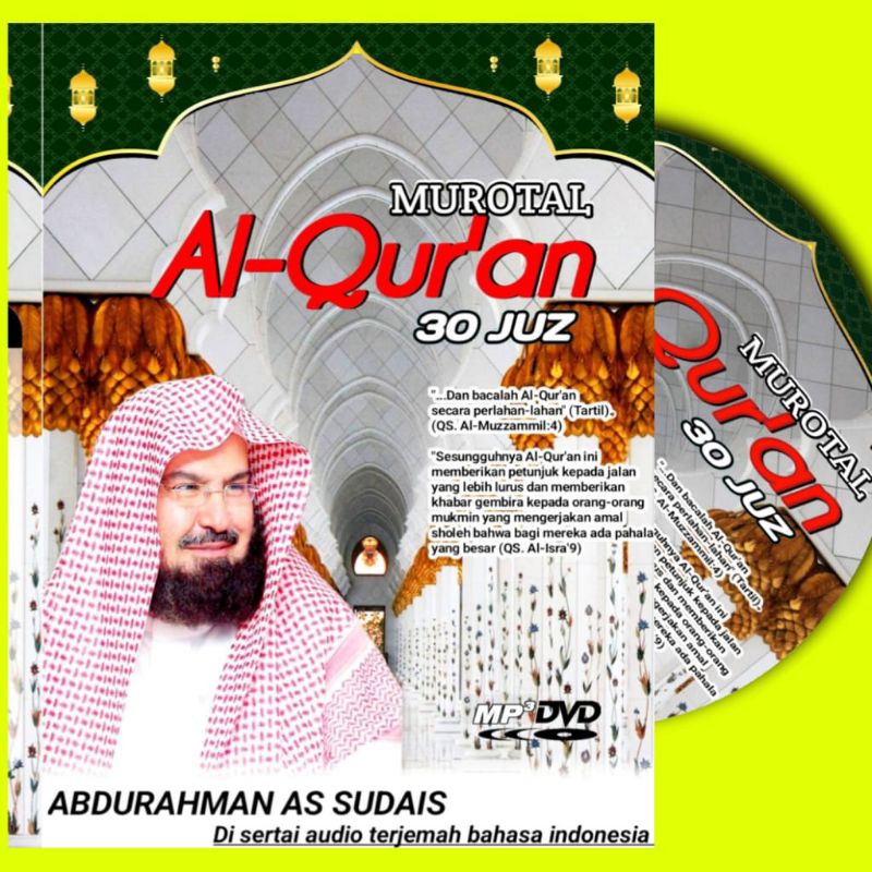 KASET MUROTTAL ALQURAN 30 JUZ AL-QURAN ABDURAHMAN AS-SUDAIS - KASET DVD MUROTTAL AL-QURAN - KASET MU