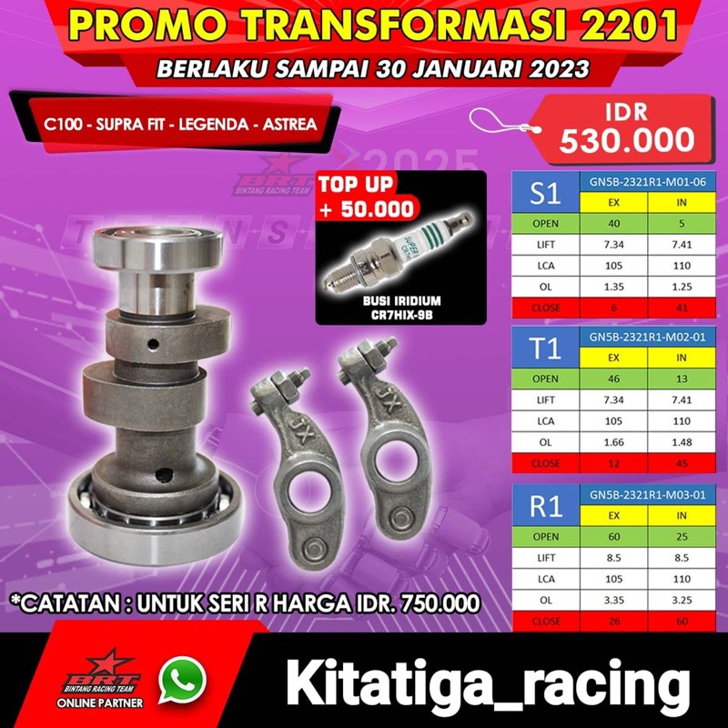 SUPER MASTER CAM BRT ATAU NOKEN AS BRT C100 SUPRA FIT LEGENDA ASTREA GRAND