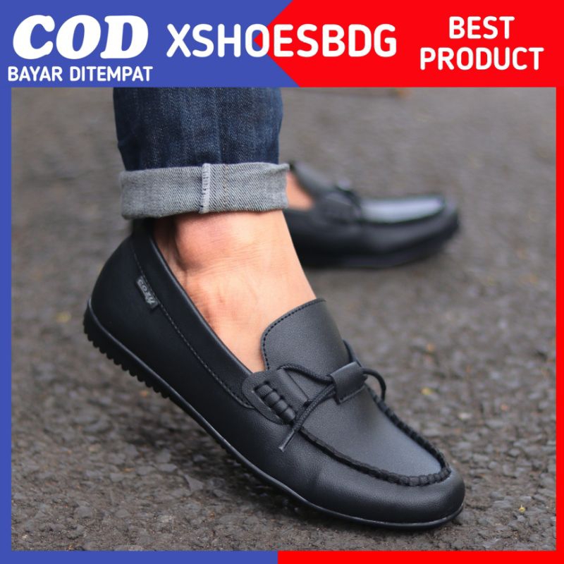 Sepatu Slip On Pria Sepatu Casual Pria Slop Kulit Syntetic Sepatu Formal Kerja Kuliah Kantor