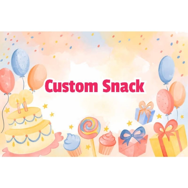 

Custom Snack Ulang Tahun, Goodie Bag Ulang Tahun, Jajanan Snack