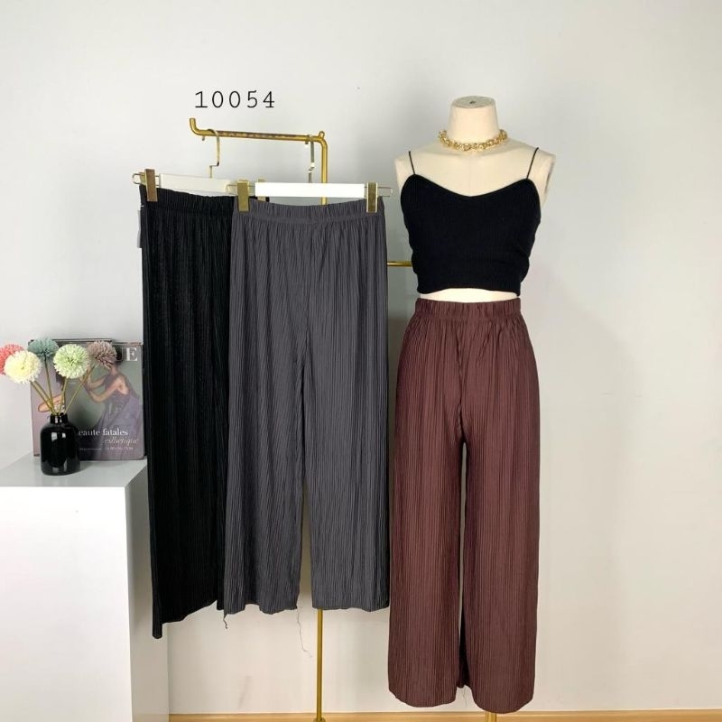 CELANA PLISKET POLOS | CELANA KULOT TIEDYE PLEATED PLISKET CELANA KULOT WANITA KEKINIAN KOREA STYLE