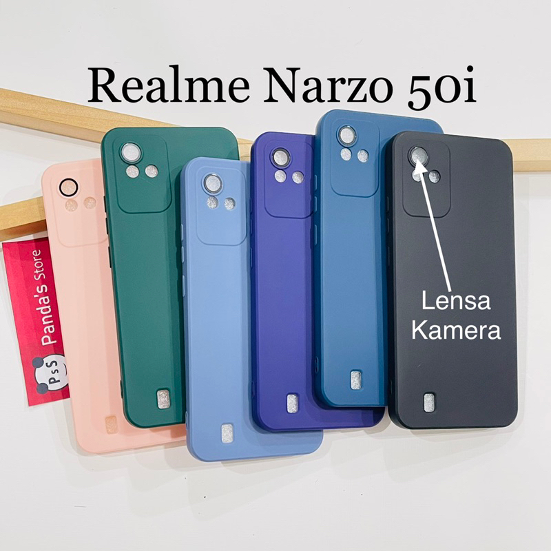 Case Realme Narzo 50i Lenspro Makaron Full Color Softcase Pro Lensa