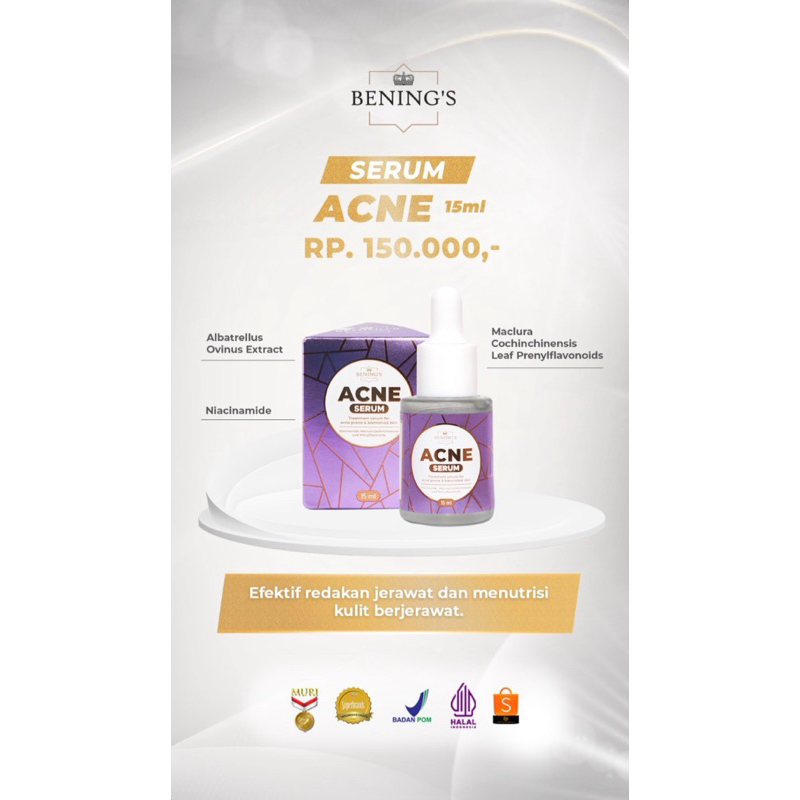 ACNE SERUM BENING SKINCARE by. dr okky | BENINGS CLINIC | SERUM UNTUK KULIT BERJERAWAT BRUNTUSAN BER