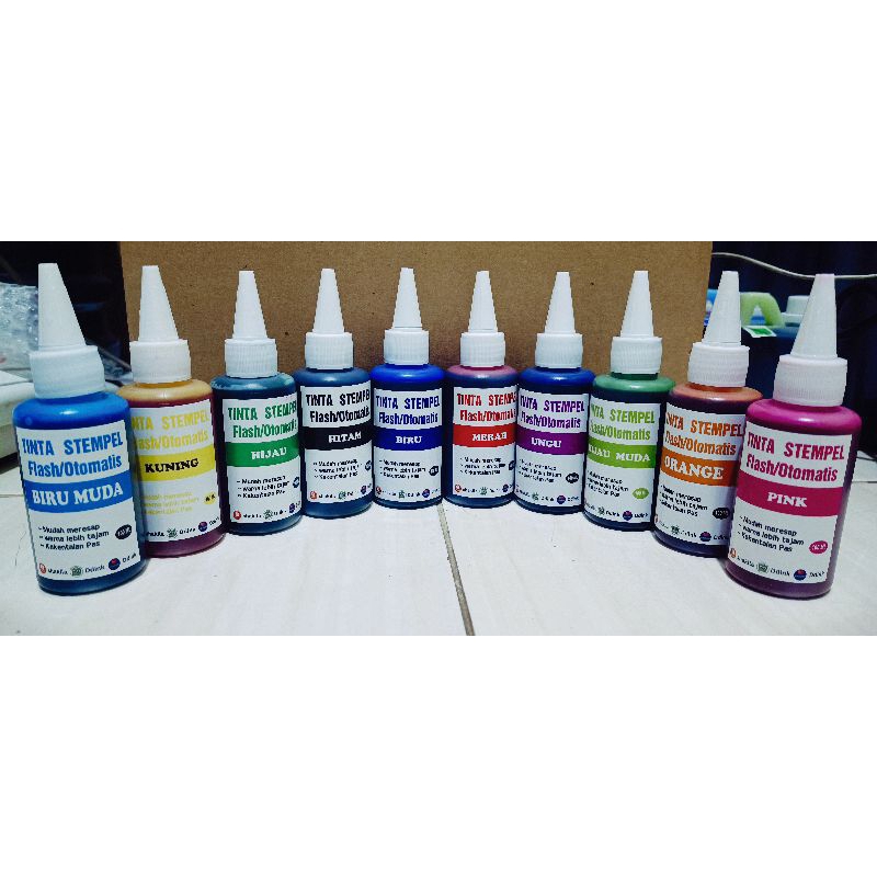 

TINTA STEMPEL WARNA/FLASH 100ML ALL VARIANT WARNA BEST QUALITY (MEDIA KERTAS)