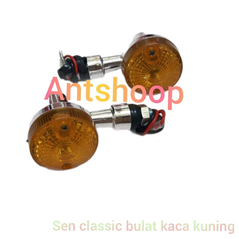 Lampu Sein Motor Klasik Sen Sein Classic Bulat Bohlam Sein Sepasang Kiri Kanan ANTSHOOP