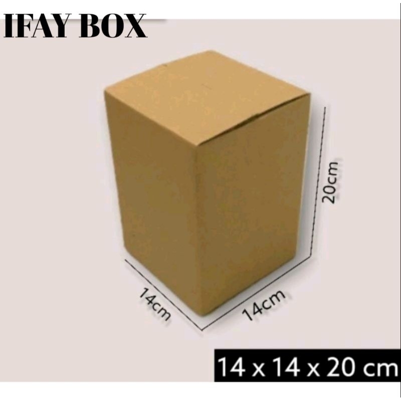 

Kardus box Ukuran 14x14x20 cm Single wall polos