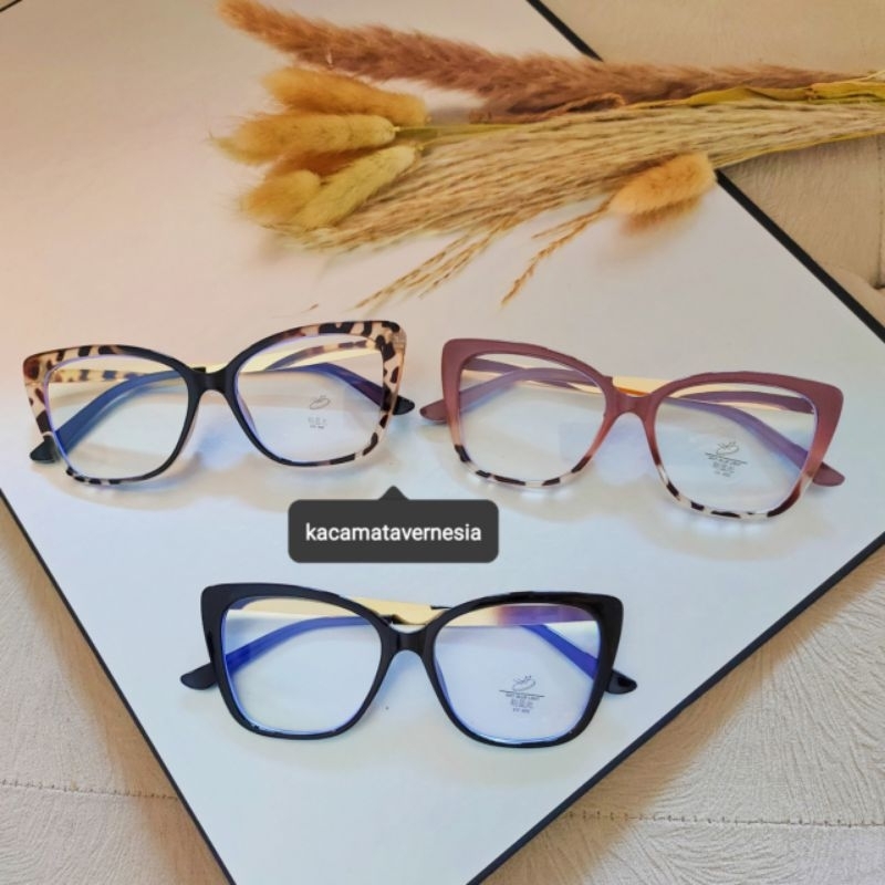 ✨ Kacamata Vernesia ✨Frame Kacamata Minus Wanita Model Cat Eye Mata Kucing Vernesia 5018