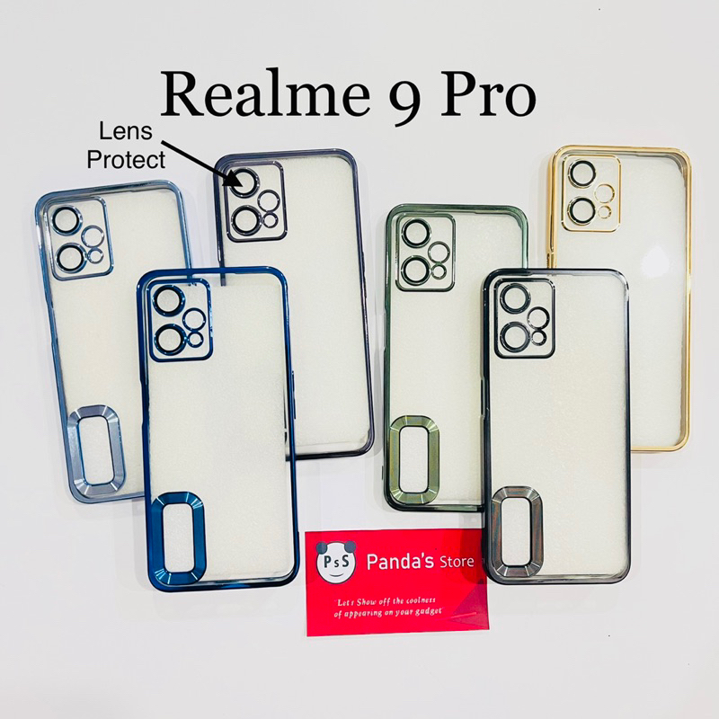 Softcase Realme 9 Pro Lens Protector Circle Chrome Logo Clear Case