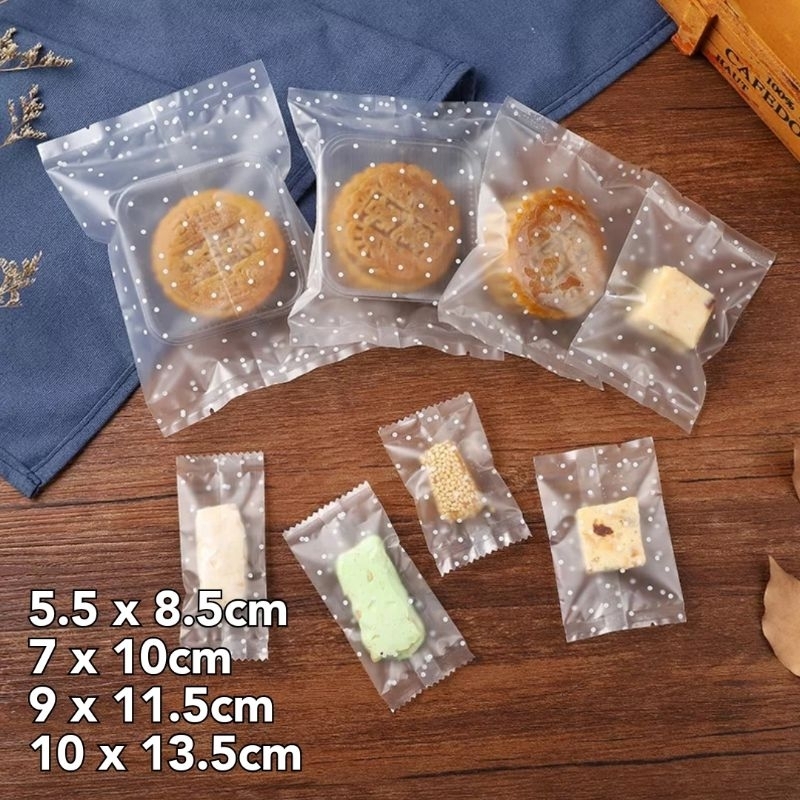 

100pcs Plastik segel cookie doff polkadot