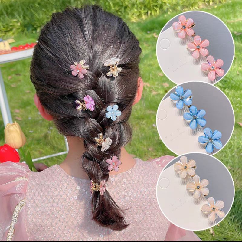 [12pcs] Jepit Rambut Box Model Bunga Sakura Isi 12Pcs Free Box / Jedai Logam Bentuk Bunga Daisy Metal Alloy Hair Claw Clip