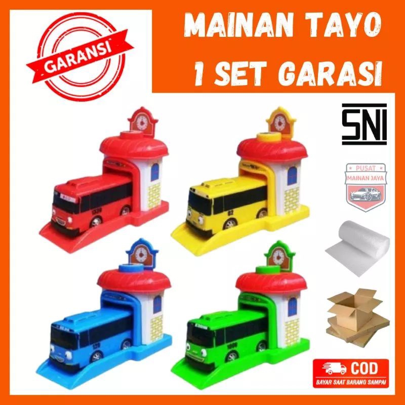 mainan bus tayo 1 set garasi murah kecil tayo lani Gani Rogi mini besar