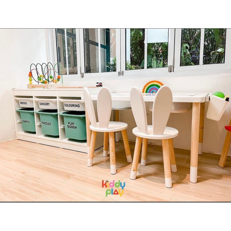 WHITE SENSORY TABLE / MEJA BELAJAR WARNA PUTIH