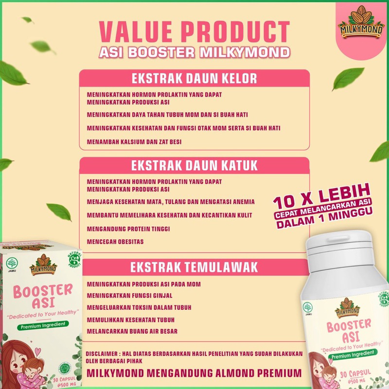 Asi Booster Pelancar Asi Memperbesar Payudara Ekstrak Alami dengan Komposisi terlengkap