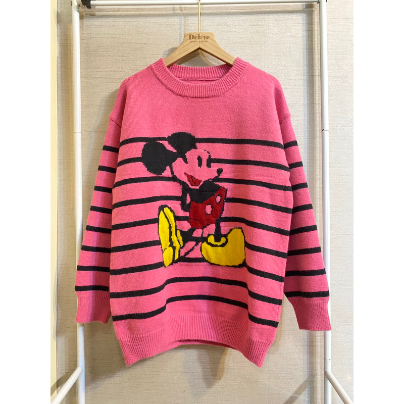 Sweater mickey/sweater knit import/sweater oversize mickey/sweater rajut impo