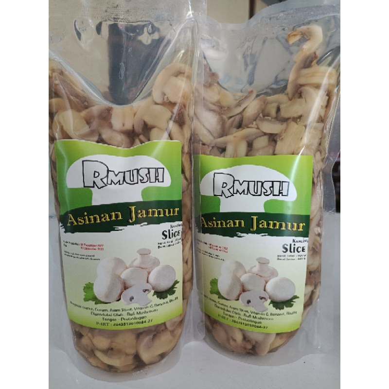 

Jamur kancing slice, asinan jamur 900 gr