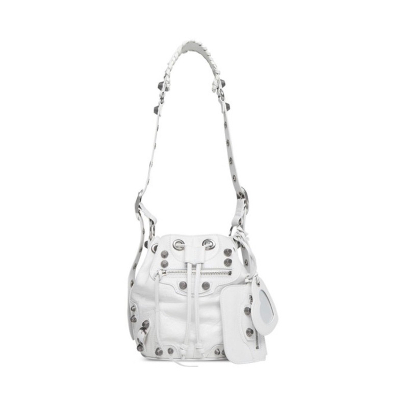 Balenciaga le cagole XS bucket bag optic white