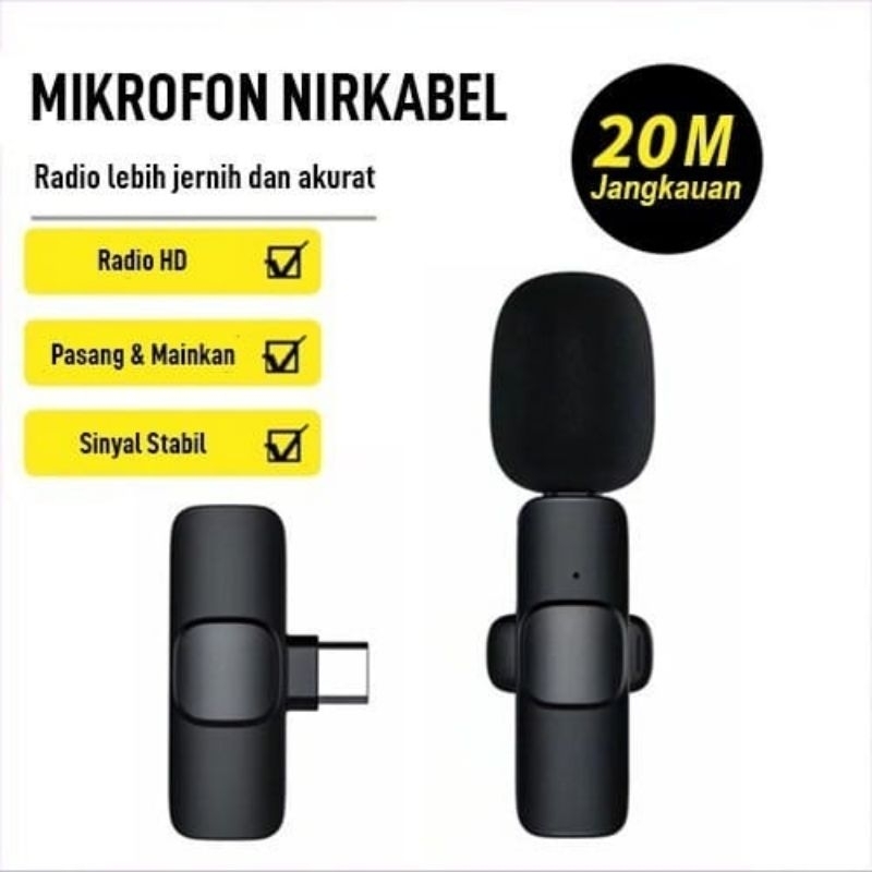 Medan Termurah Hanaiso MIC WIRELESS SEPASANG 2 DUAL HP VlOG Youtube MICROPHONE Mikrofon LAVALIER FOR ANDROID TYPE C IPHONE LIGHTNING