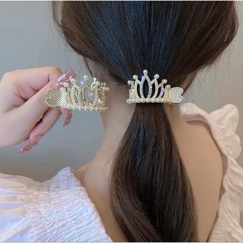 Jepit Rambut Ponytail Doff 4.8cm Model Mahkota Jepitan Rambut Elegan Impor Jedai Korea Irregular Hair Clip Crown Fixed Artifact Ponytail Buckle Hairpin Catch Clip