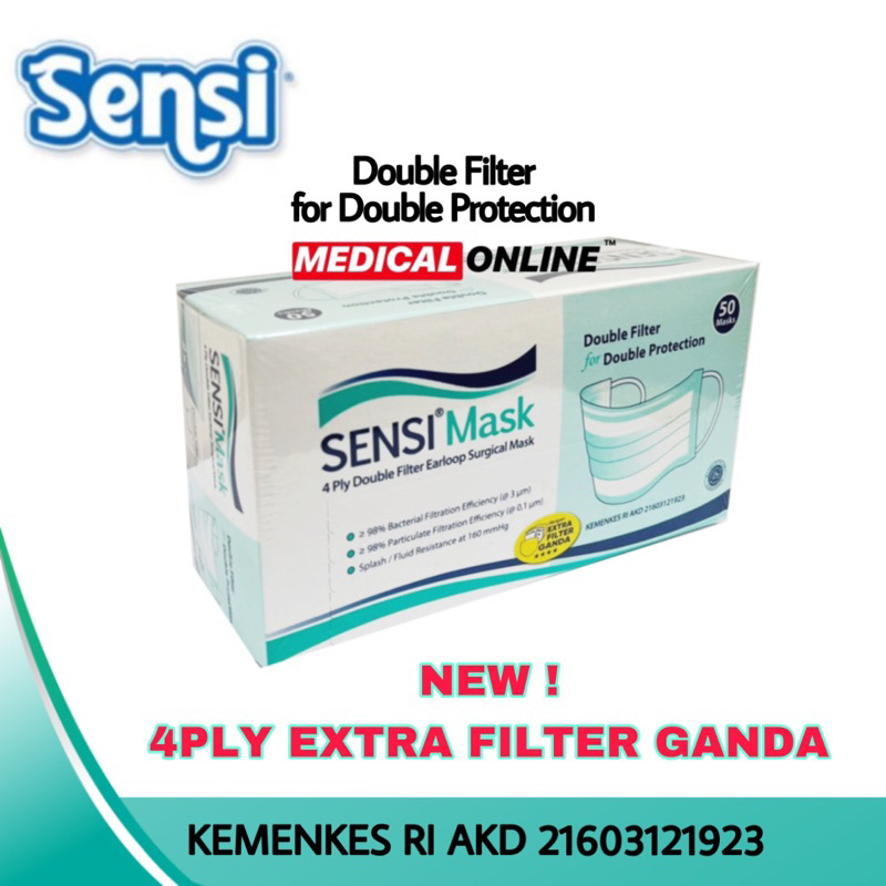 MASKER EARLOOP SENSI SENSI 3PLY ISI 50 PER BOX MEDICAL ONLINE