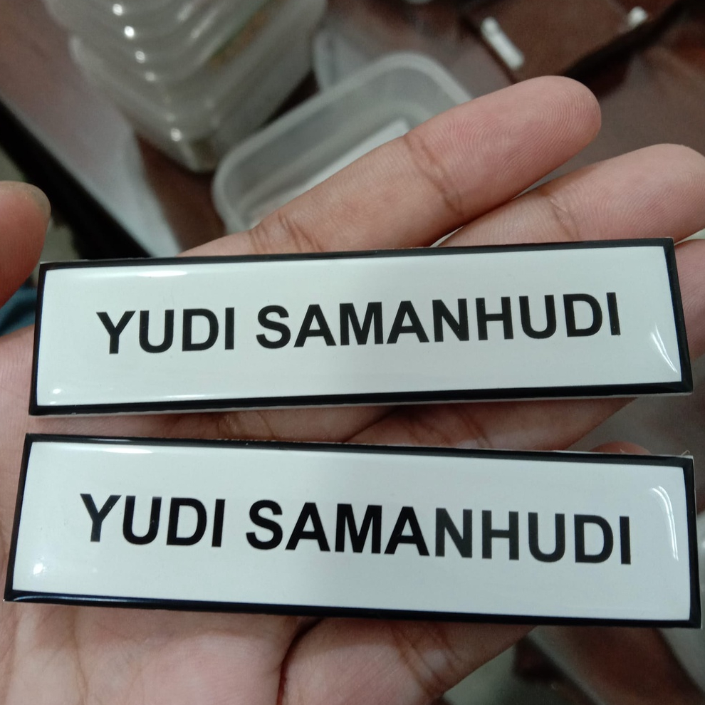 Name Tag Nama Dada Kuningan Stainless Akrilik Peniti Magnet Paku Satuan Dokter Guru ASN PNS Pegawai